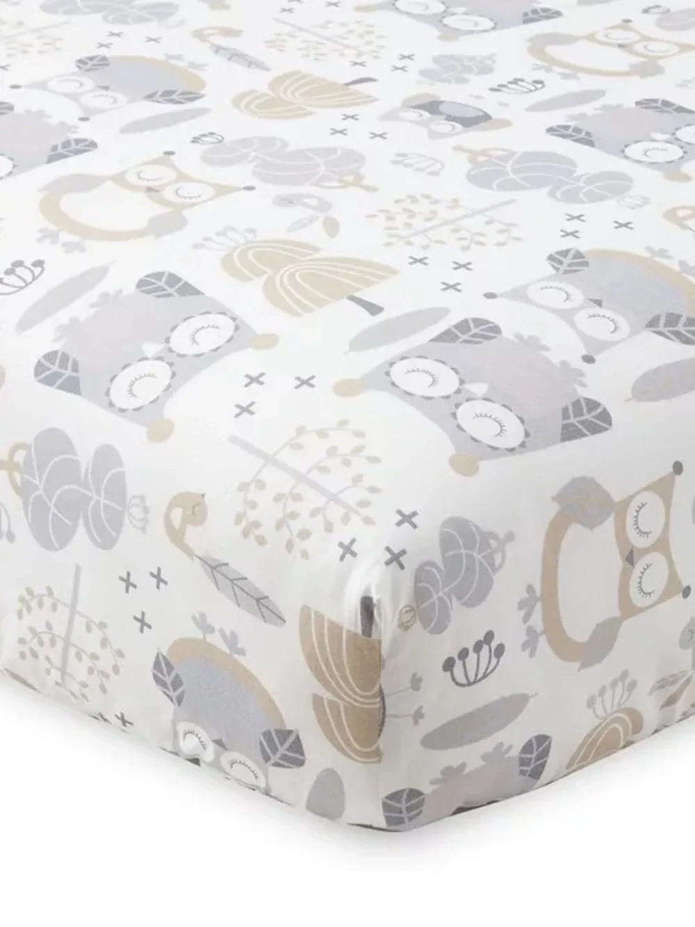 Levtex Night Owl Crib Bedding Set - Cream and Gray